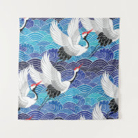 Grue japonaise : Motif orné d'oiseaux.