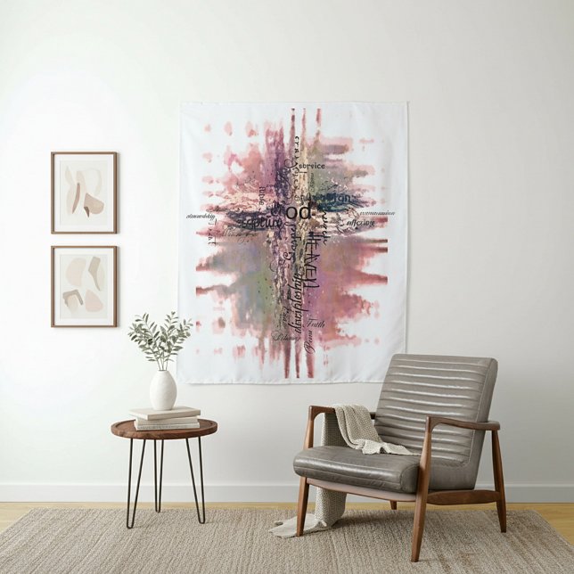 Tenture Grunge mots chrétiens croisent (Créateur téléchargé)