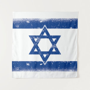 Tenture Grungge du drapeau israélien