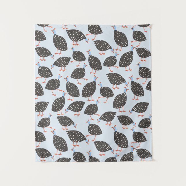 Tenture Guinée Fowl mignon Motif d'oiseaux (Devant)