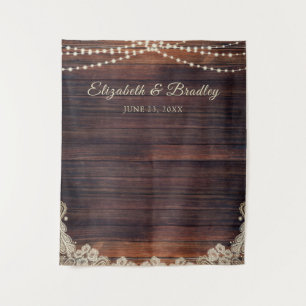 Tenture Guirlande Lumineuse en Bois Rustique pour Décor de