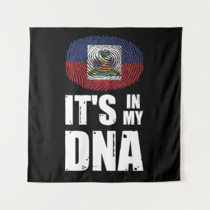 Tenture Haïti c'est dans mon ADN empreintes digitales drap