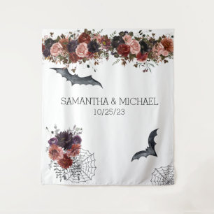 Tenture Halloween Automne Floral Mariage Aquarelle Fleur
