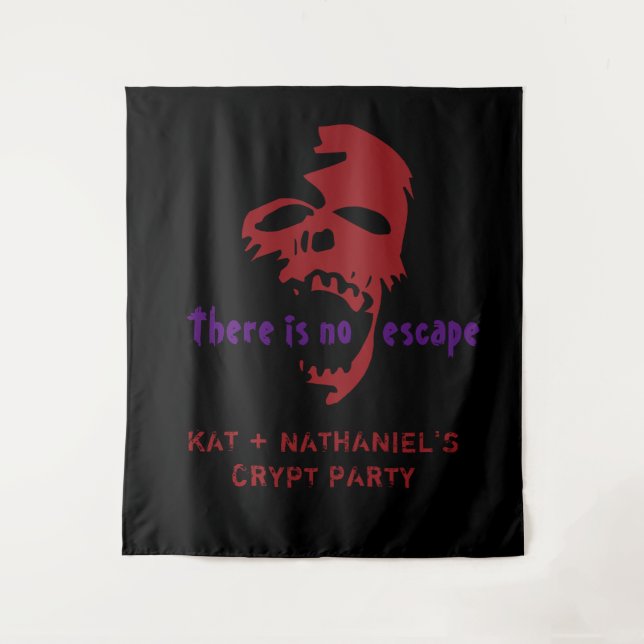 Tenture Halloween Crâne rouge Horreur Thème de la fête fon (Devant)