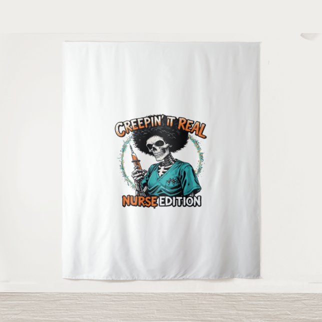 Tenture Halloween Creepin It Real! Édition infirmière clas (Devant)