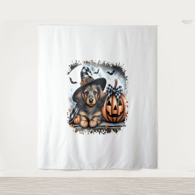 Tenture Halloween Dachshund Chien (Devant)