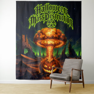 Tenture Halloween de destruction massive Citrouille radioa