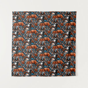 Tenture Halloween Eerie Cat Skuls