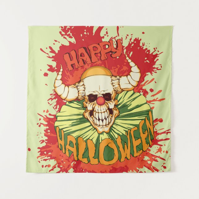 Tenture Halloween flyer : thème clown diabolique (Devant)
