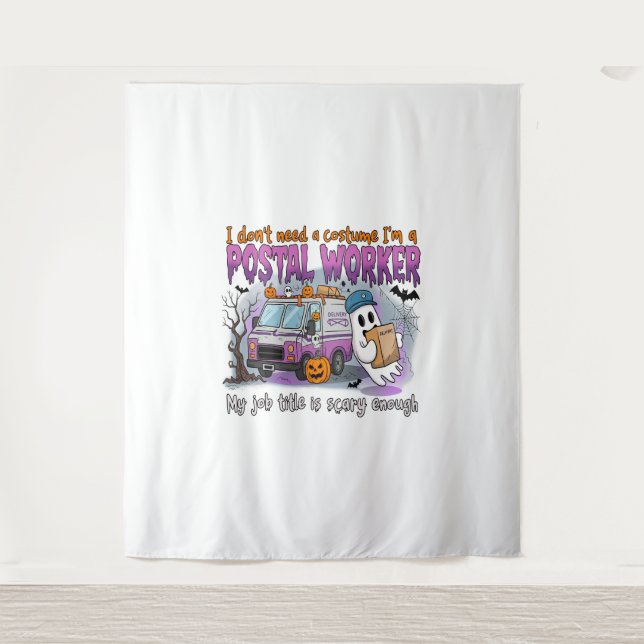 Tenture Halloween Ghost, Postal Worker (Devant)