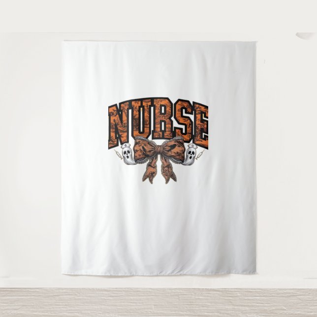 Tenture Halloween Infirmière Coquette Bow Classique Éffray (Devant)