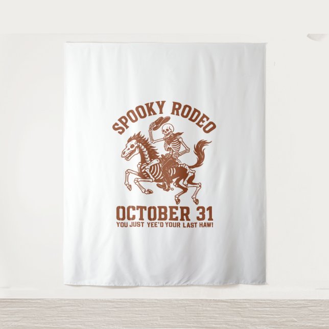 Tenture Halloween Rodéo éffrayant 31 octobre (Devant)