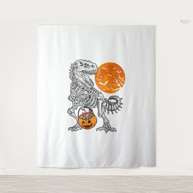 Tenture Halloween s for Boys Kids Dinosaur Skeleton T rex (Devant)