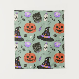 Tenture Halloween sans couture motif avec casquette sorciè