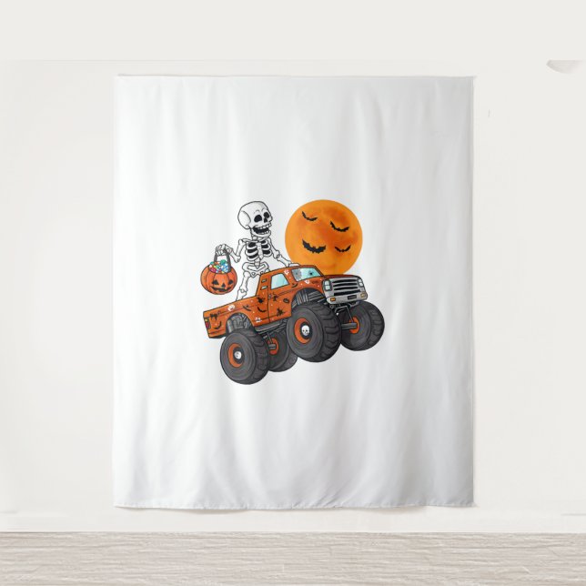 Tenture Halloween Skeleton équitation Monster Camion (Devant)