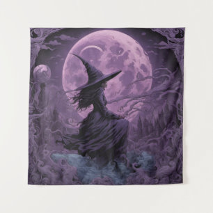 Tenture Halloween sorcière violette
