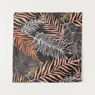 Tenture Hand drawn doodle palm leaves pattern