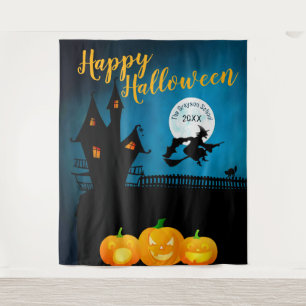 Tenture Happy Halloween en scène  Arrière-plan de la parti