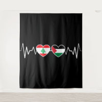 Heartbeat Lebanon Palestine Unity drapeaux.