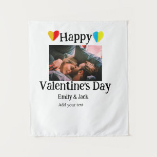 Tenture Heureuse Sainte-Valentin ajouter nom de couple pho