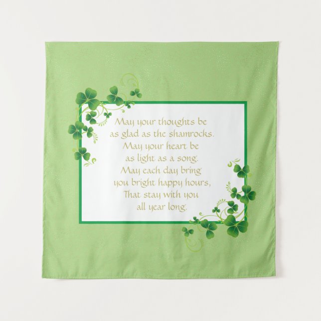 Tenture Heureux De Bénédiction Irlandaise Shamrock (Devant)