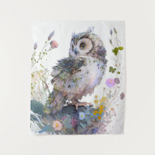 Tenture Hibou Portrait animal Peinture de la faune Forêt f