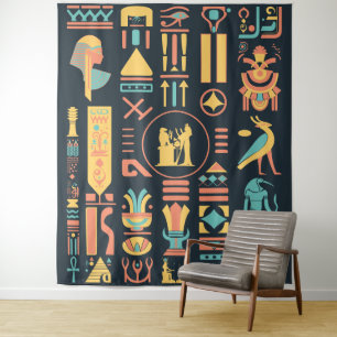 Tenture Hiéroglyphes égyptiens antiques