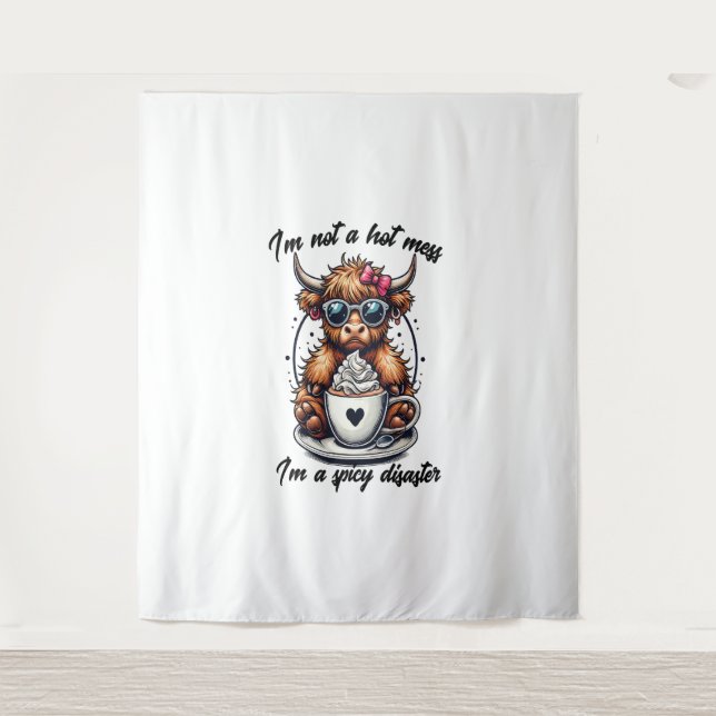 Tenture Highland Cow Coffee, Coffee Cow (Devant)