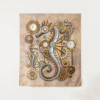 Hippocampe Steampunk Art Suréaliste Vintage