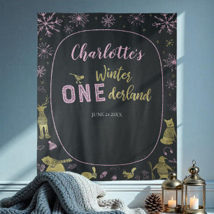 Tenture Hiver Onederland Anniversaire Contexte Flammes de