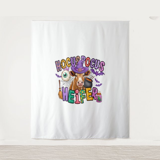 Tenture Hocus Pocus Heifer Vache d'Halloween (Devant)
