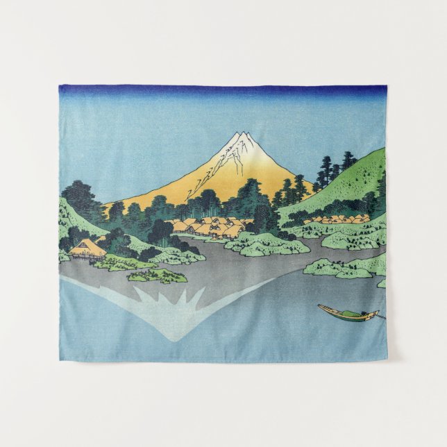 Tenture Hokusai - Le Mont Fuji reflète le lac Kawaguchi (Devant (Horizontal))