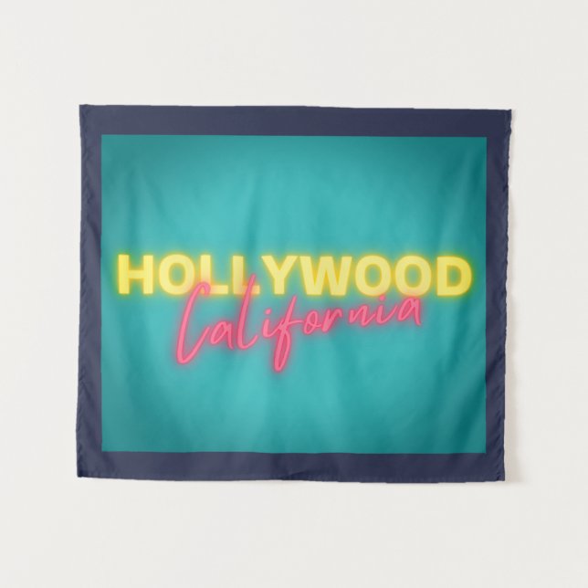 Tenture Hollywood Vintage Lumières Néon (Devant (Horizontal))