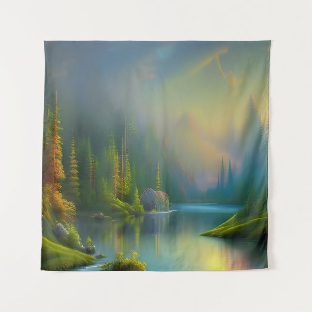 Tenture Home Sweet Home dans les bois (Devant)