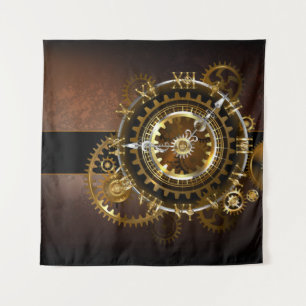 Tenture Horloge Steampunk avec des engrenages anciens