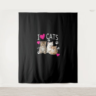 Tenture I Love Chats Chemise _ Amoureux des chats - I love