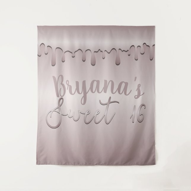 Tenture Icy Blush Rose Gold Rose Drip Sweet 16 Seteen (Devant)