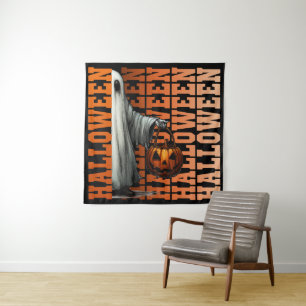 Tenture Idées de cadeaux de typographie Halloween fantôme