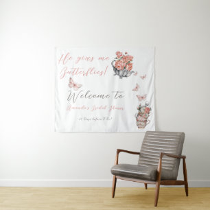 Tenture Il Me Donne Des Papillons Thé Floral Douche Arrièr