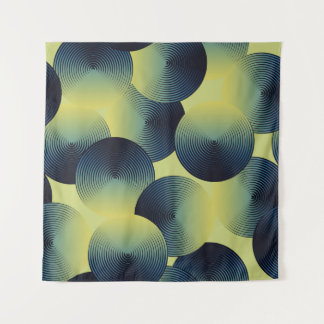 Tenture illusion optique, cercles linéaires, motif continu