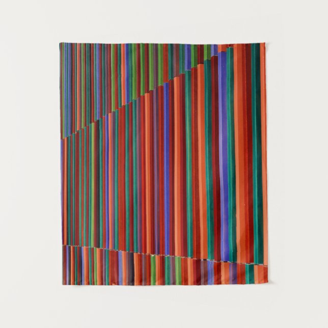 Tenture Illustration à rayures multicolores (Devant)