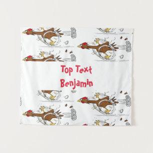 Tenture Illustration amusante de poulet cool