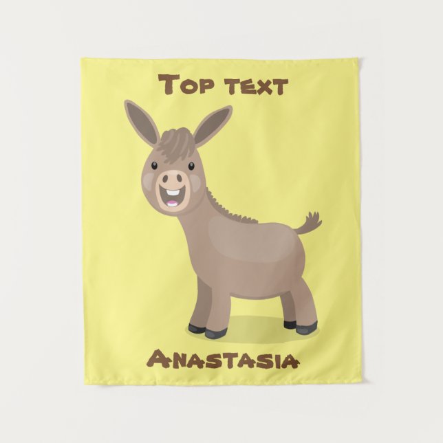 Tenture Illustration d'âne miniature joyeux (Devant)