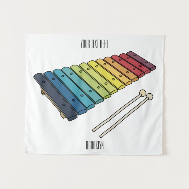 Tenture Illustration de bande dessinée en Xylophone (Devant (Horizontal))