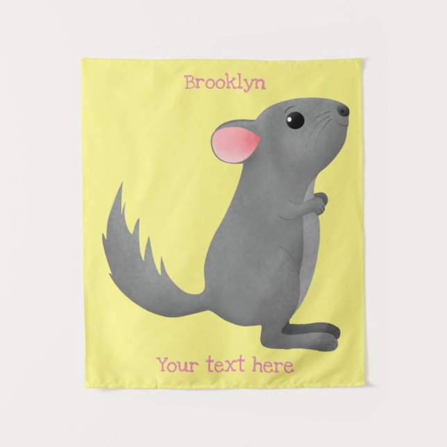 Tenture Illustration de chinchilla gris mignon (Devant)
