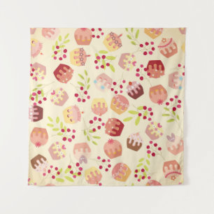 Tenture illustration de cupcake sans couture