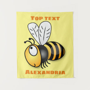 Tenture Illustration de dessin animé d'abeilles joyeux