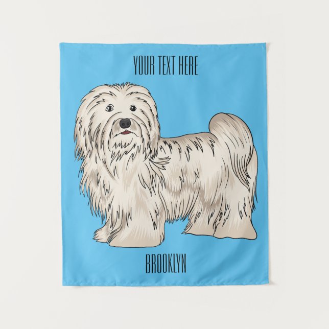 Tenture Illustration de dessin de chien de Havan (Devant)