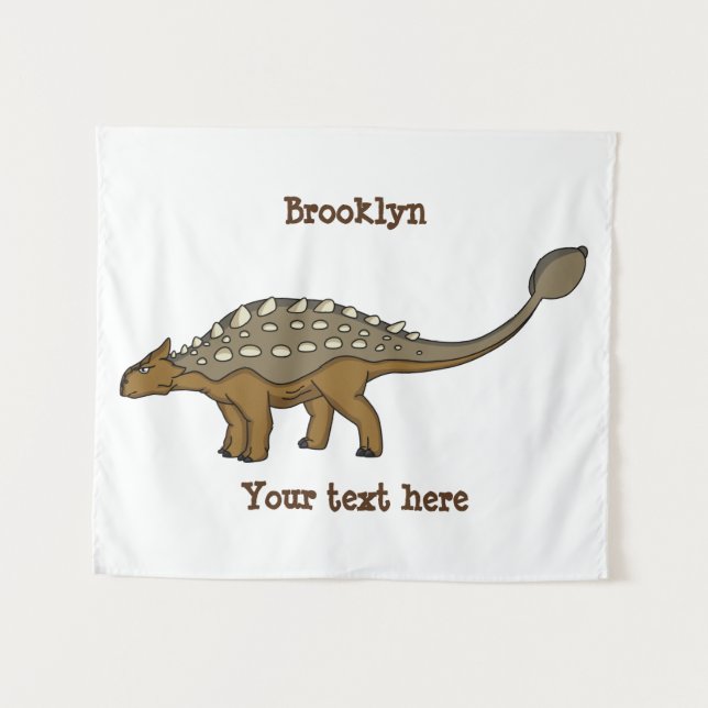 Tenture Illustration de dinosaure blindé Ankylosaurus (Devant (Horizontal))