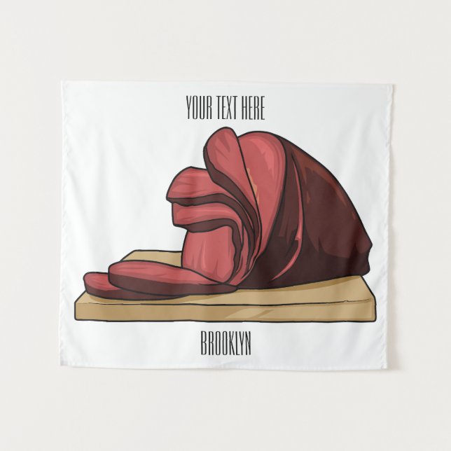 Tenture Illustration de jambon (Devant (Horizontal))